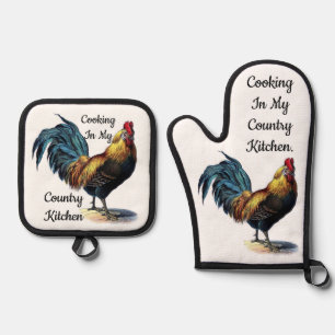 Set De Manoplas Juego de cocina de campo Oven Mitt y tenedores de
