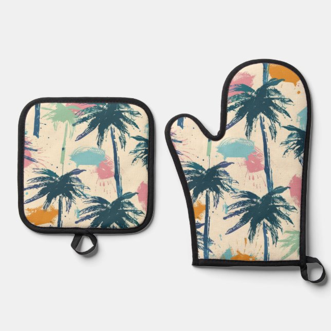 Set De Manoplas Juego de cocina de hojas de palma (Anverso)