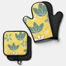 Juego de guante para horno y salvamanteles