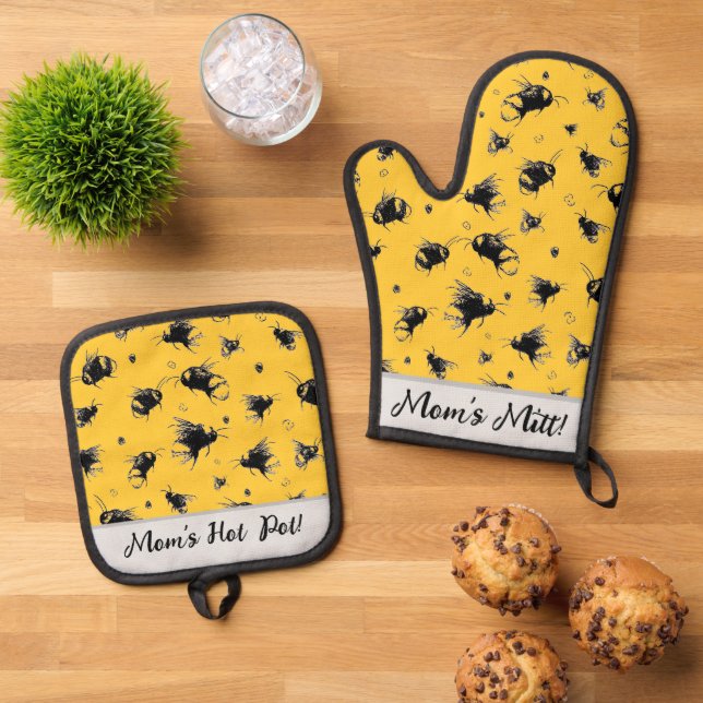 Set De Manoplas Juego de guantes de cocina para personalizado - re (De arriba hacia abajo)