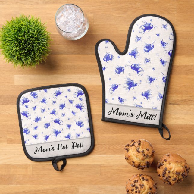 Set De Manoplas Juego de guantes de cocina para personalizado - re (De arriba hacia abajo)