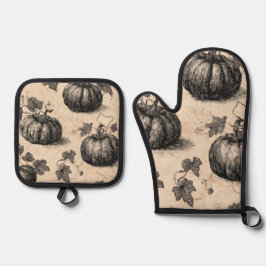 Set De Manoplas Juego de guantes para el horno de calabaza y sopor
