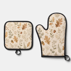 Set De Manoplas Juego de manopla para horno y salvamanteles botáni