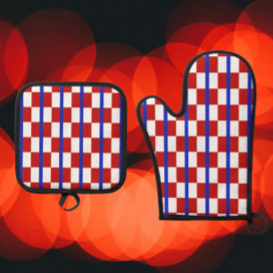 Set De Manoplas Juego de Manopla y Agarrador de Horno con Cuadros 