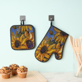 Set De Manoplas Juego de manopla y agarrador de horno de girasoles