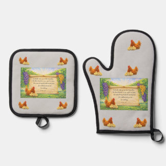 Set De Manoplas Juego de Manopla y Soporte para Olla Grises con Ve