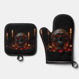 Set De Manoplas Juego de manoplas para horno con altar de cráneo g