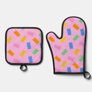 Set De Manoplas Juego de manoplas para horno con estética de osito
