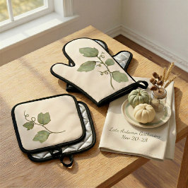 Set De Manoplas Juego de manoplas para horno con vid y acuarela pa