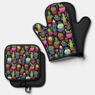 Set De Manoplas Juego de manoplas para horno de cactus Kawaii