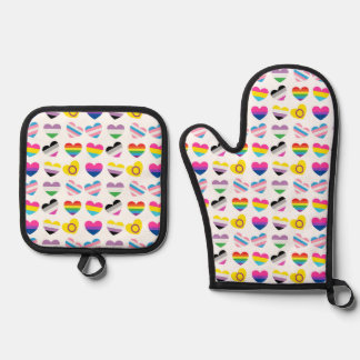 Set De Manoplas Juego de manoplas para horno Pride Hearts