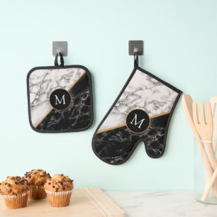 Set De Manoplas Juego de manoplas y agarraderas de horno con monog