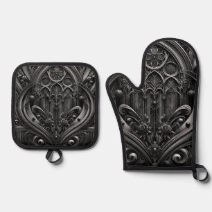 Set De Manoplas Juego de manoplas y agarraderas para horno gótico 