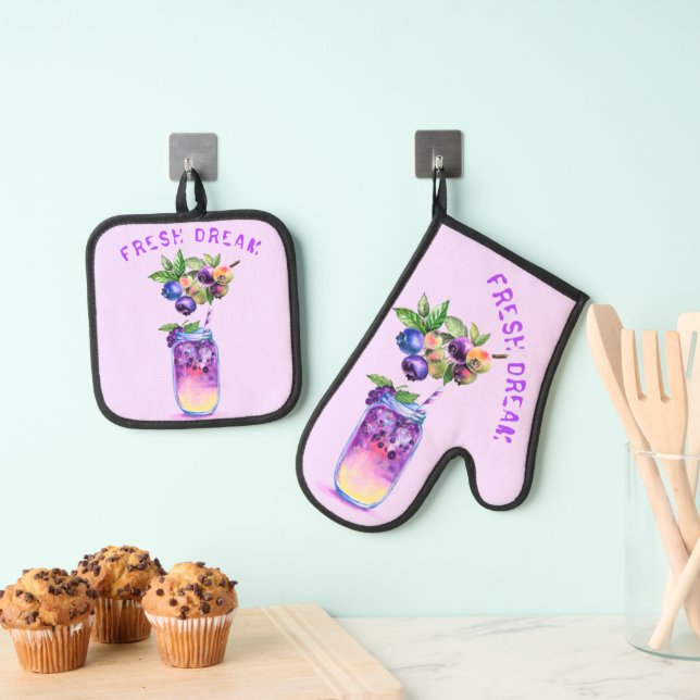 Set De Manoplas Juego de Oven Mitt & Pot Holder para la bebida fre (Insitu (colgante))