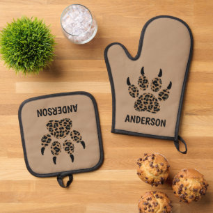 Set De Manoplas Juego de portaobjetos Oven Mitt y Pot Personalizad