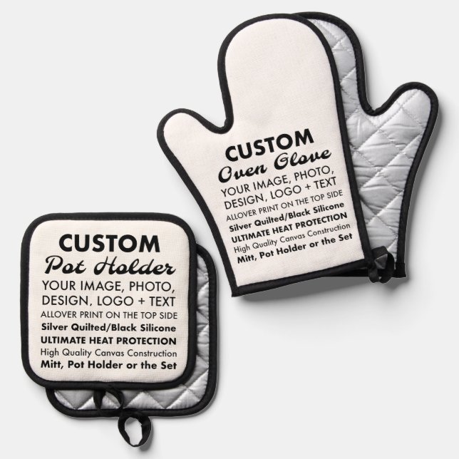 Set De Manoplas Juego de soporte de guantes y ollas para personali (Anverso/Reverso)