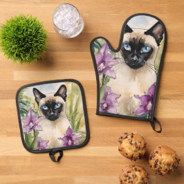 Set De Manoplas Juego de soporte para omnipresencia de gatos siame