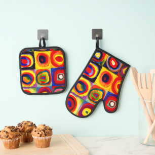 Set De Manoplas Kandinsky Farbstudie Quadrate Squares Círculos Art