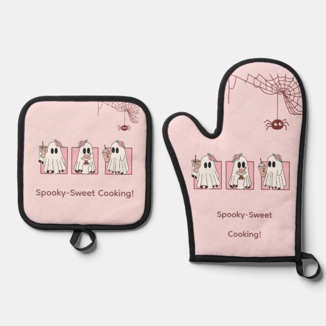 Set De Manoplas Kawaii Halloween – Lindo Rosa  (Anverso)