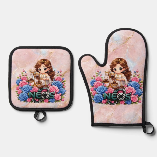 Set De Manoplas Kawaii Zodiaco Neos Libra (Anverso)