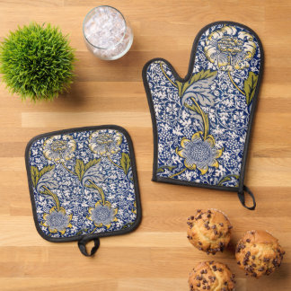 Set De Manoplas Kennet de William Morris, Arte Textil Antiguo