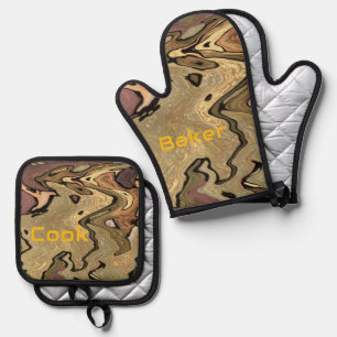 Set De Manoplas Khaki camo camuflaje Cook Baker personalización