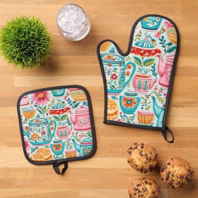 Set De Manoplas Kitschy Kitchen Design (De arriba hacia abajo)