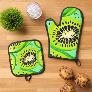 Set De Manoplas Kiwi Slices: vivos y frescos