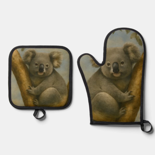 Set De Manoplas Koala en una luz tranquila (Anverso)