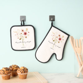 Set De Manoplas La alegría del señor minimalista floral