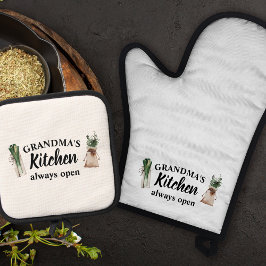 Set De Manoplas La cocina de la abuela moderna siempre está abiert