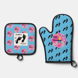 Set De Manoplas La cocina de una abuela retro de los años 70