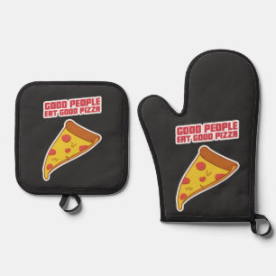 Set De Manoplas La Gente Buena Come Una Buena Pizza