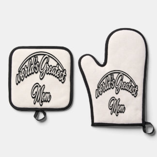 Set De Manoplas La Mejor Mamá del Mundo Diseño Cursivo Elegante