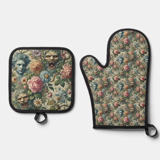 Set De Manoplas La musa ceruleana - victoriano gótico (Anverso)