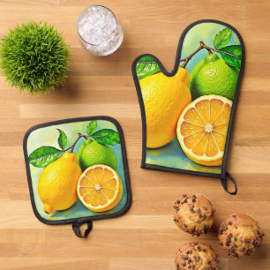 Set De Manoplas La ráfaga de cítricos de Zesty en el diseño