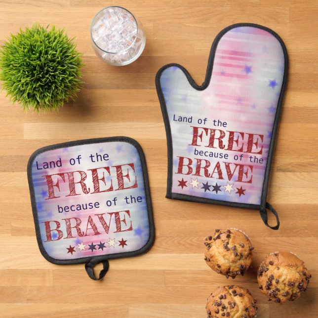 Set De Manoplas La tierra de los libres por la valiente tarta (De arriba hacia abajo)