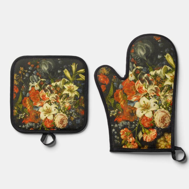 Set De Manoplas La vida con flores y fruta (Anverso)
