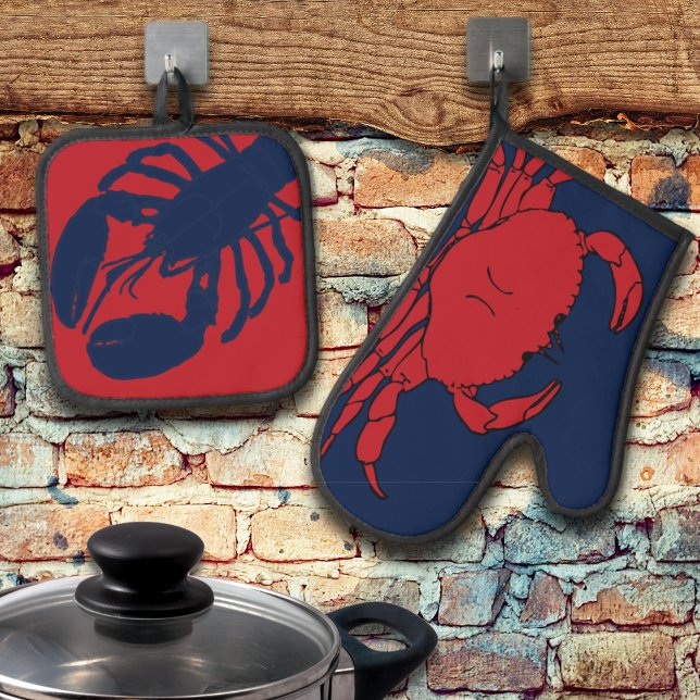 Set De Manoplas Langosta Cangrejo Mariscos Chef Cocina (Subido por el creador)