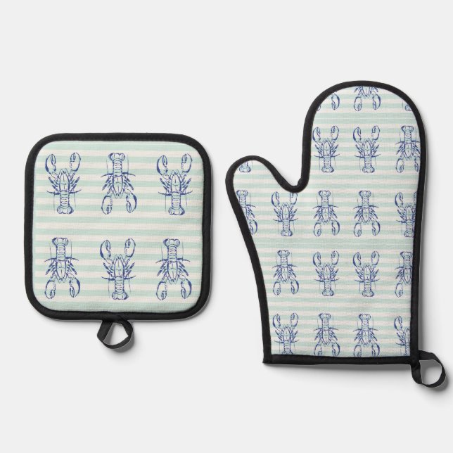 Set De Manoplas Langostas Azules (Anverso)