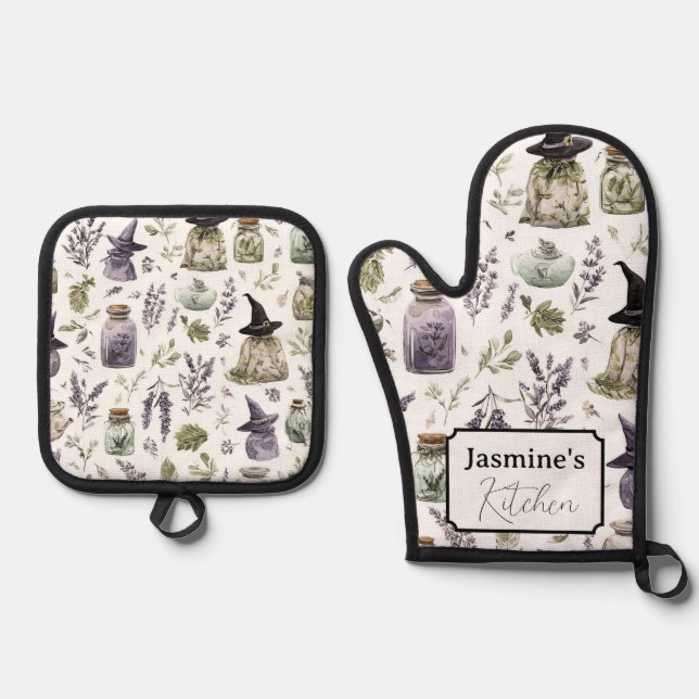 Set De Manoplas Lavanda Personalizada y Botica (Anverso)