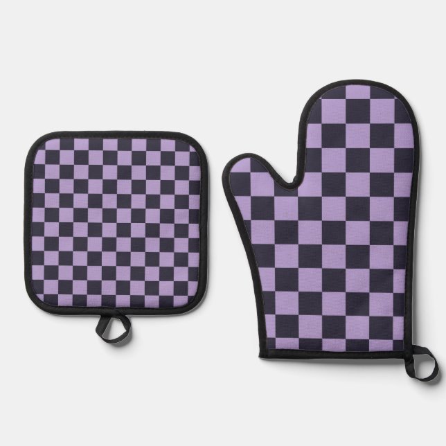 Set De Manoplas Lavender haze checkerboard pattern (Anverso)