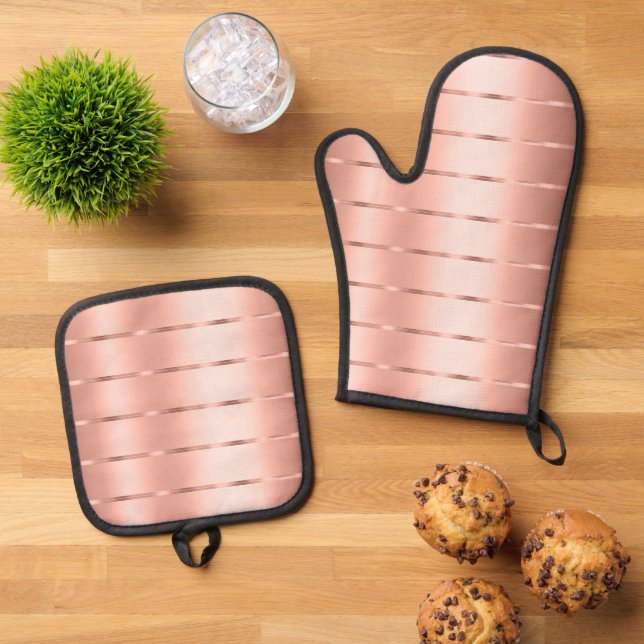Set De Manoplas Lazo de cinta de oro rosa para ducha de novia (De arriba hacia abajo)