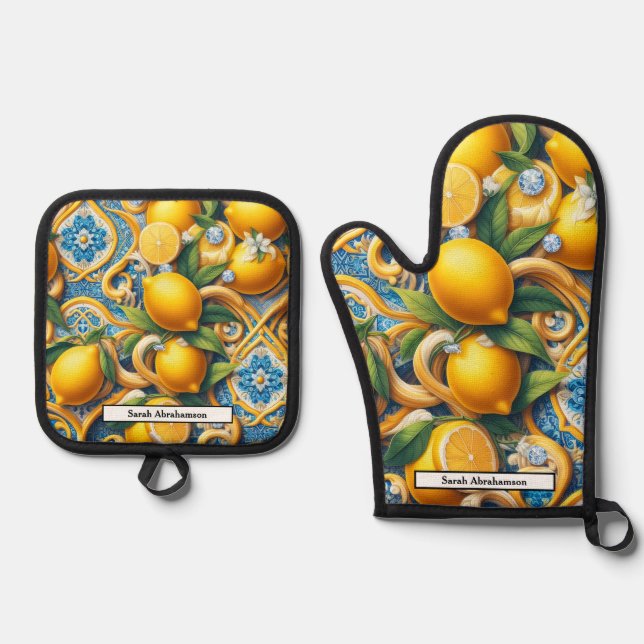 Set De Manoplas Lemon Amalfi Coast Diamonds (Anverso)