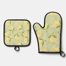 Set De Manoplas Lemon Motif Love Olive