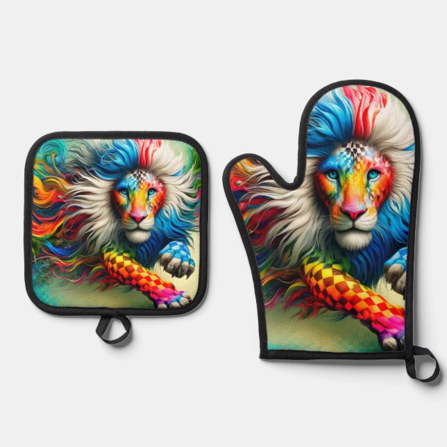 Set De Manoplas León colorido (Anverso)