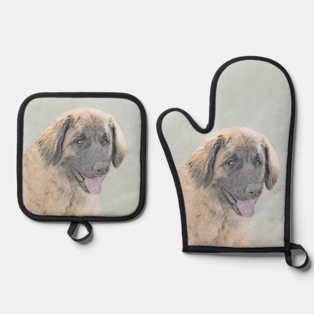 Set De Manoplas Leonberger Pintura León Cute Mascota Original Perr (Anverso)