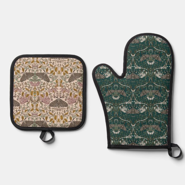 Set De Manoplas Leopard Moth and Honeysuckle Botanage (Anverso)