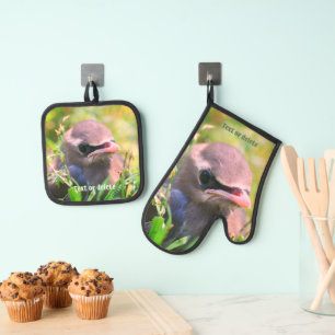 Set De Manoplas Lindo bebé personalizado de ave cedro Waxwing