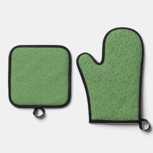 Set De Manoplas Lindo Verde Floral